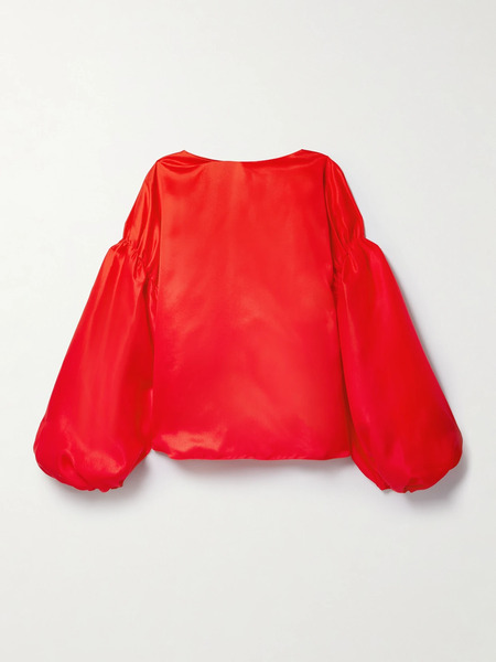  Khaite   Quico Oversized Silk Blouse   Red 