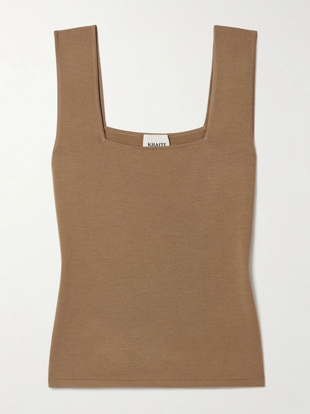  Khaite   Sani Knitted Tank   Light Brown 