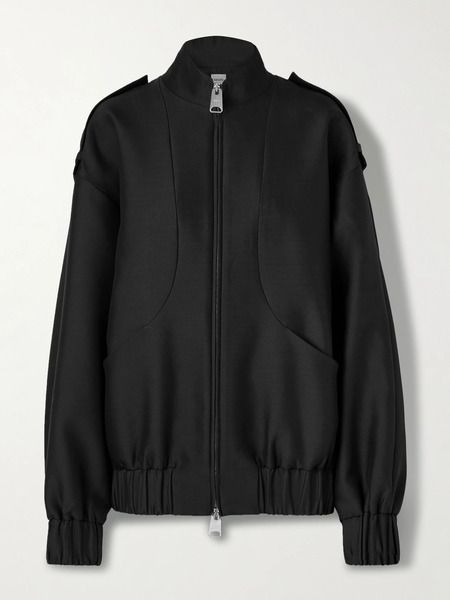  Khaite   Sigi Wool And Silk Blend Faille Jacket   Black 