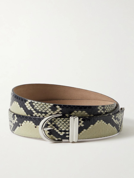  Khaite   Snake Effect Leather Belt   Snake Print 