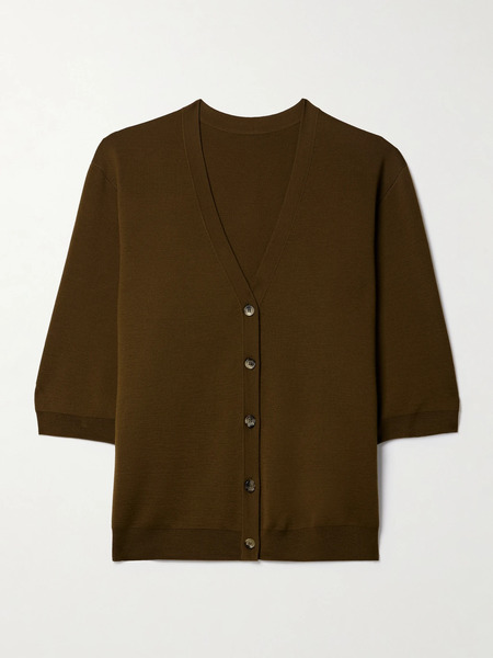  Khaite   Tedi Wool Blend Cardigan   Green 