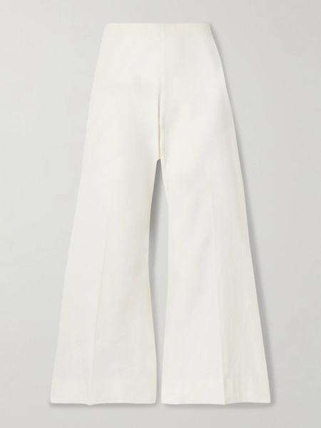  Khaite   Walter Cotton Canvas Flared Pants   Cream 