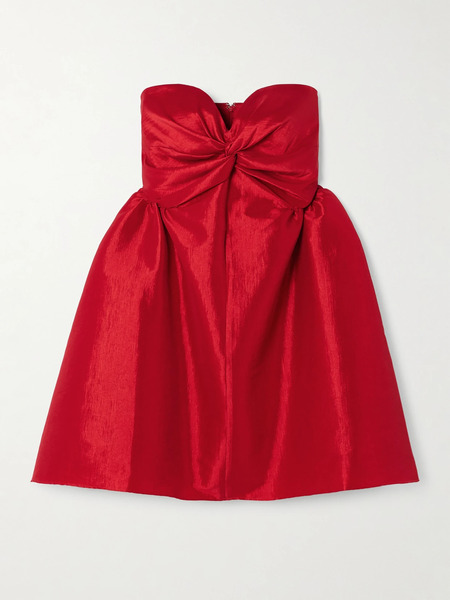  Kika Vargas   Fiona Strapless Twisted Taffeta Mini Dress   Red 