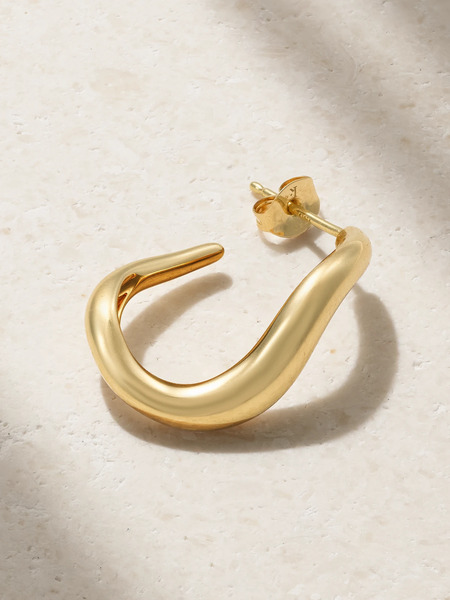  Kimaï   Wavy 18 Karat Recycled Gold Single Hoop Earring   One Size 