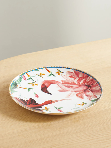  La Doublej   + Beto Val Gold Plated Painted Porcelain Plate   Multi 