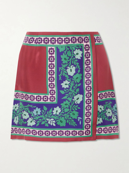  La Doublej   Foulard Printed Silk Mini Skirt   Multi 