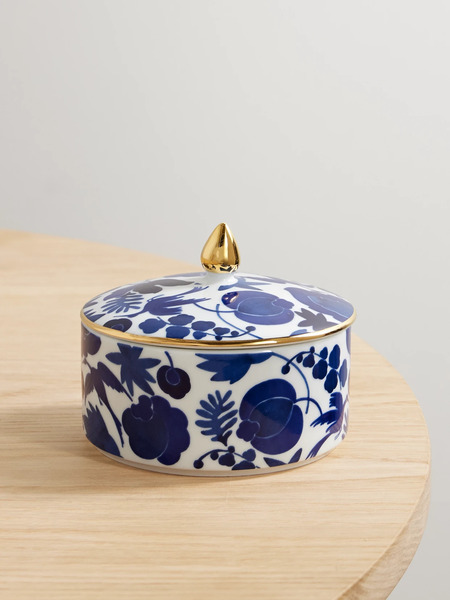 La Doublej   Goodie Gold Plated Porcelain Jar   Blue 