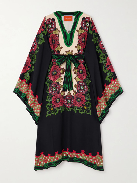  La Doublej   Karis Printed Crepe Kaftan   Multi 
