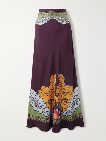  La Doublej   Printed Silk Twill Maxi Skirt   Multi 