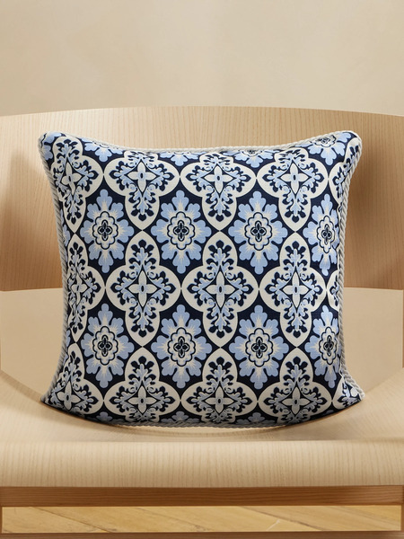  La Doublej   Printed Woven Cushion   Blue 