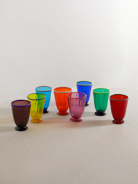  La Doublej   Rainbow Set Of Eight Glasses   Orange 