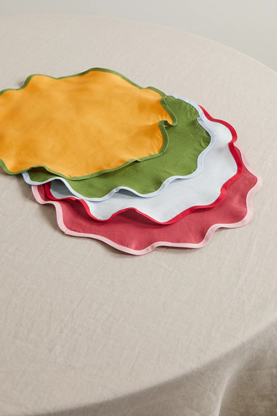  La Doublej   Set Of Four Linen Placemats   Yellow 
