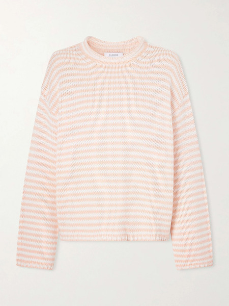  La Ligne   Striped Knitted Sweater   Peach 