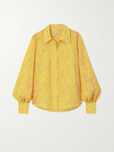  L'agence   Jayleen Printed Tencel Blend Blouse   Yellow 