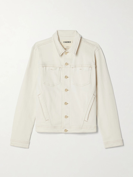  L'agence   Shuri Stretch Denim Jacket   White 