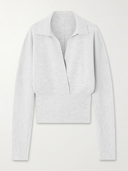  Lanvin   Convertible Wool Blend Sweater   Light Gray 