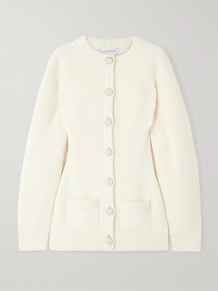  Lanvin   Ribbed Wool Cardigan   Cream 
