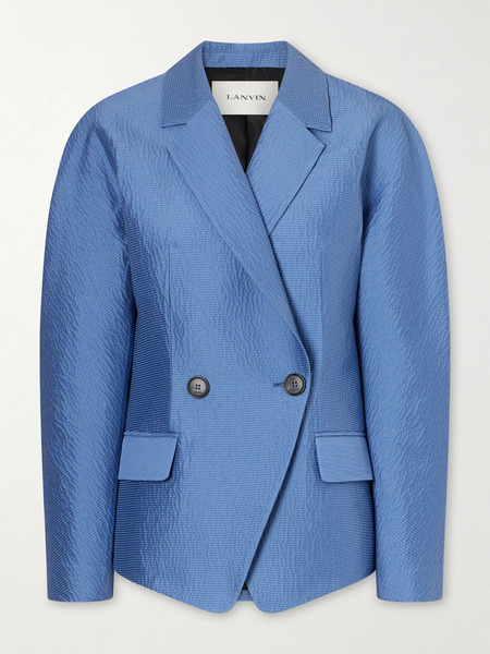  Lanvin   Textured Satin Jacket   Blue 