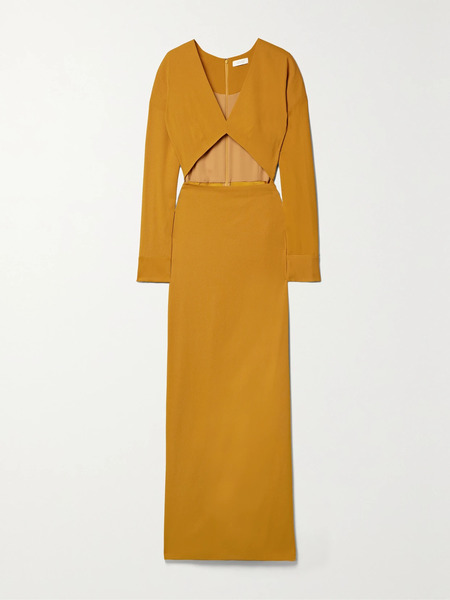  Lapointe   Cutout Crepe Maxi Dress   Mustard 