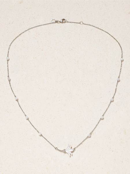  L'atelier Nawbar   Psychedeliah 18 Karat White Gold, Diamond And Mother Of Pearl Necklace   One Size 