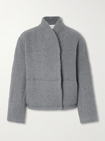  Le Kasha   Linz Padded Ribbed Cashmere Jacket   Gray 