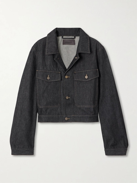  Lemaire   Cropped Organic Denim Jacket   Navy 
