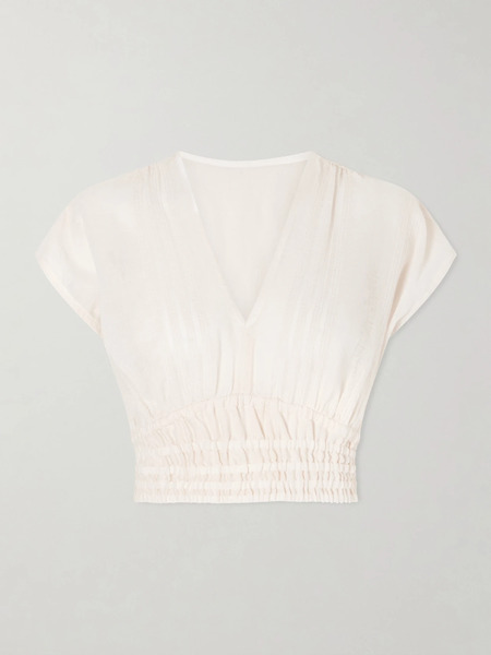  Lemlem   Alia Striped Cropped Cotton Top   Cream 
