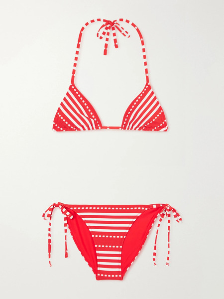  Lemlem   Malia Striped Triangle Bikini   Red 