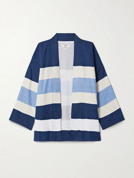  Lemlem   Terara Striped Cotton Jacket   Blue 