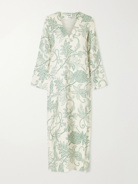  Lemlem   Theodora Printed Linen Maxi Dress   Green 