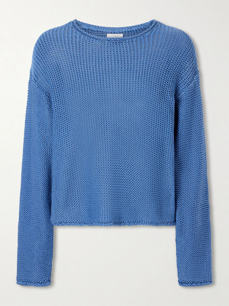  Leset   Ben Open Knit Cotton Sweater   Blue 