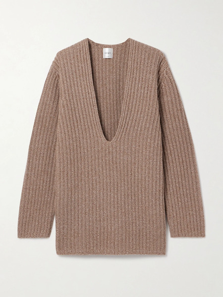  Leset   Emma Ribbed Knit Sweater   Beige 