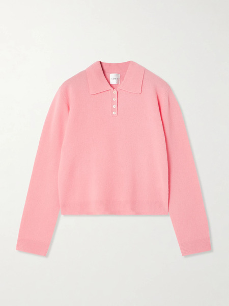  Leset   Jesse Wool Polo Sweater   Pink 