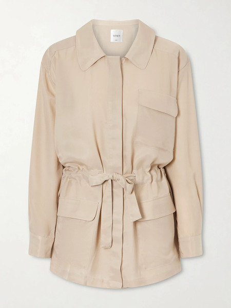  Leset   Kim Drawstring Tencel™ Jacket   Beige 