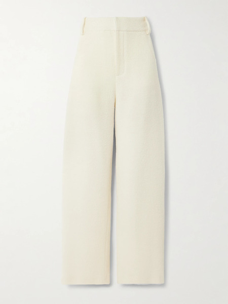  Liberowe   Alba Wool Blend Tweed Wide Leg Pants   Ivory 