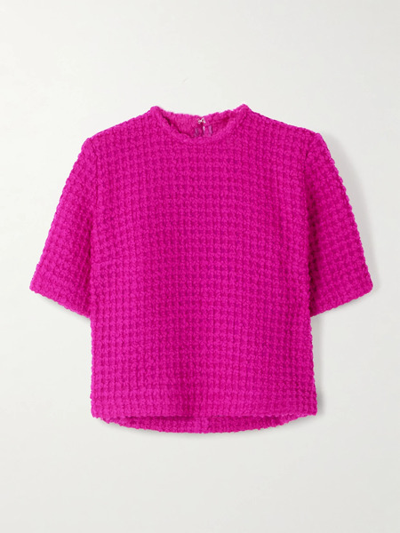  Liberowe   Chambers Wool Bouclé T Shirt   Fuchsia 