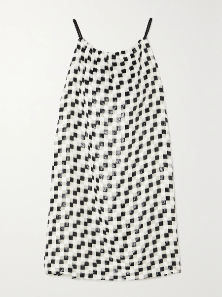 Liberowe   + Net Sustain Flou Checked Metallic Devoré Voile Mini Dress   Multi 
