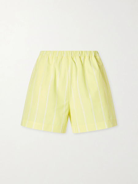  Lido   Striped Cotton Poplin Shorts   Yellow 