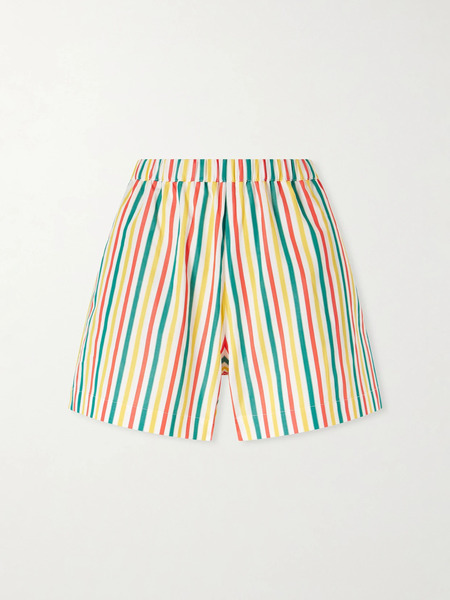  Lido   Striped Cotton Poplin Shorts   Yellow 
