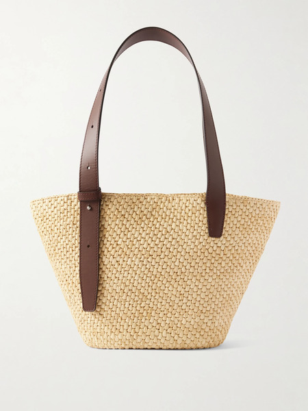  Lié Studio   The Bianca Small Leather Trimmed Raffia Tote   Sand 