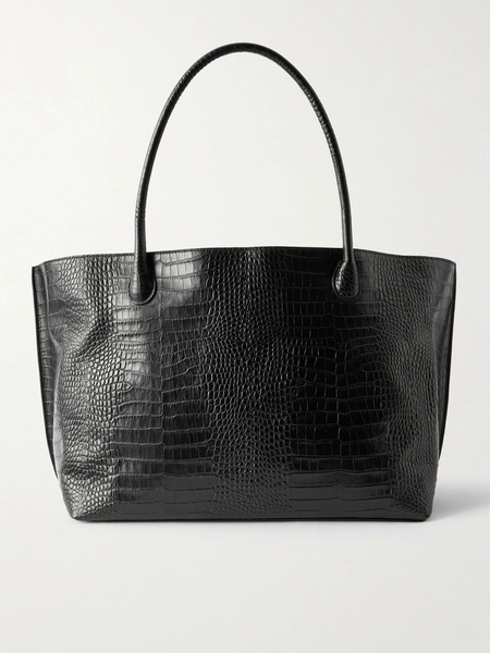  Lié Studio   The Eva Weekend Croc Effect Leather Tote   Black 