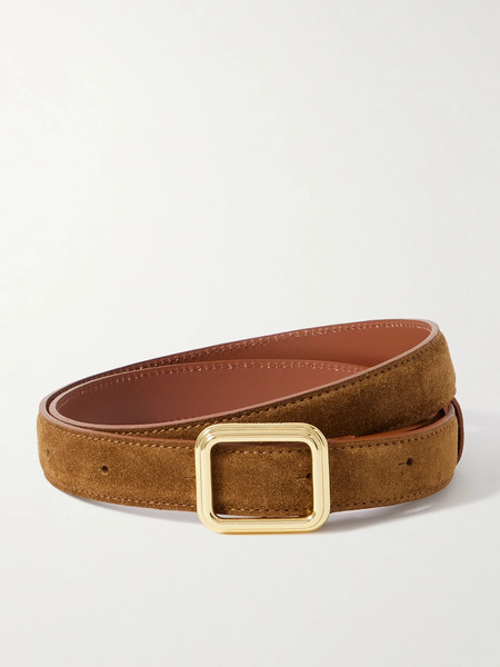  Lié Studio   The Georgia Wide Suede Belt   Brown 