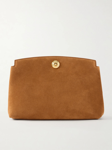  Liffner   Pushlock Suede Pouch   Tan 
