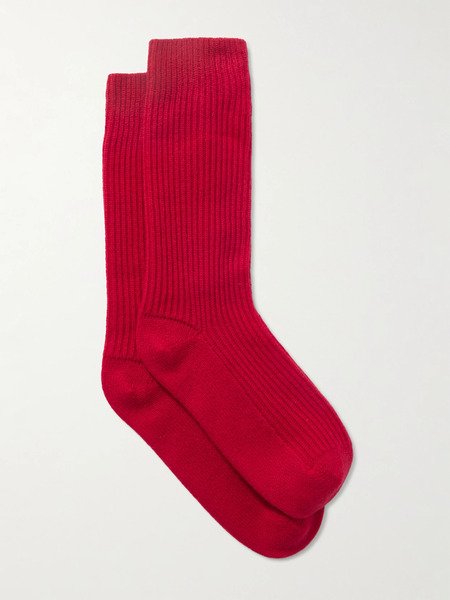  Lisa Yang   Zera Ribbed Cashmere Socks   Red 