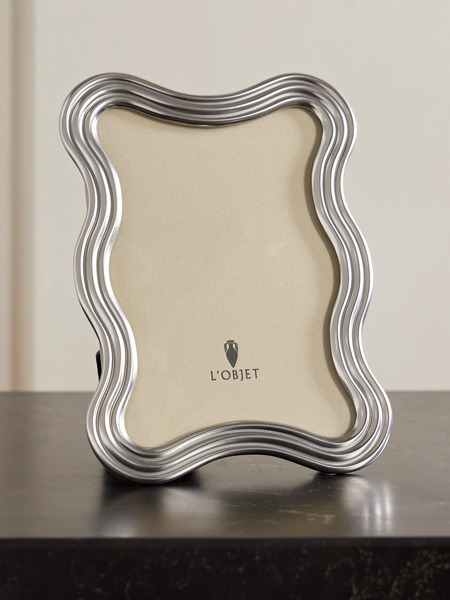  L'objet   Ripple Platinum Plated 4x6 Picture Frame   Silver 