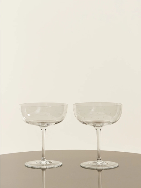  Lobmeyr   Rothschild Stars Set Of Two Crystal Champagne Cup   Clear 