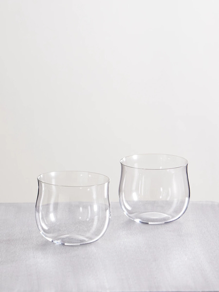  Lobmeyr   Set Of Two Crystal Glass Tumblers   Clear 