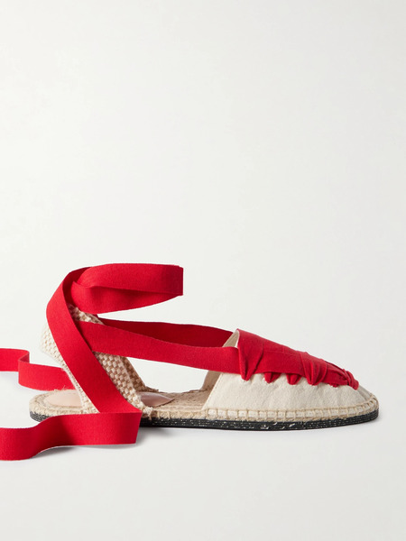  Loeffler Randall   Wilson Lace Up Canvas Espadrilles   Red 