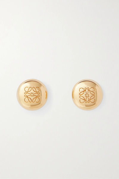  Loewe   Anagram Pebble Gold Plated Earrings   One Size 