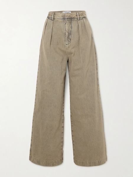  Loewe   Bleached High Rise Wide Leg Jeans   Sand 
